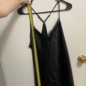 Large secret treasures black silk nightgown